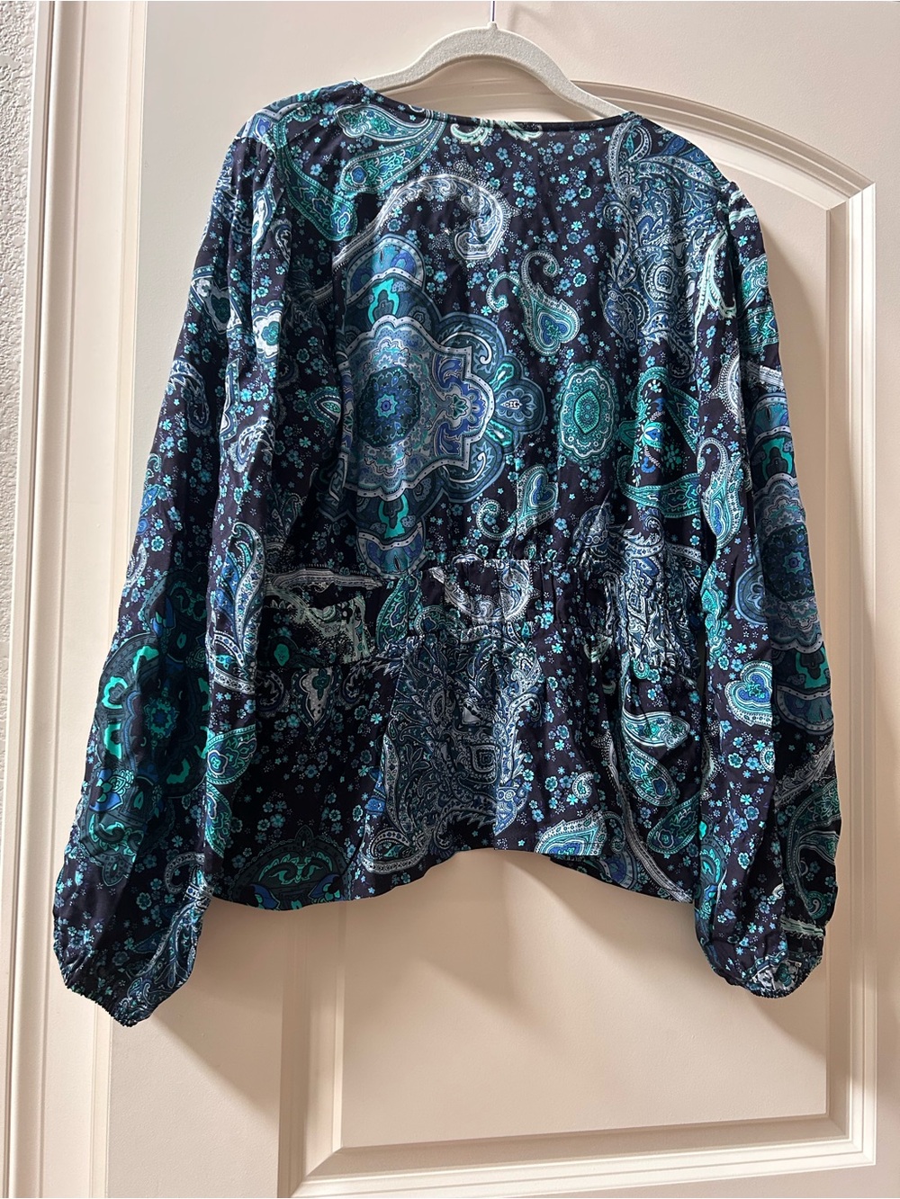 Lascana Paisley V Neck Ballon Sleeve Blouse. Maximalist. Bold. Artsy. SZ 44. EUC - Picture 4 of 9